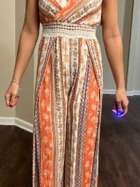 J for Justify Coral and Cream Floral Dress